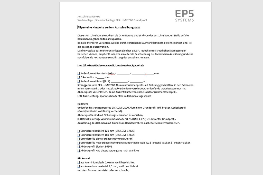 Ausschreibungstexte zum Download